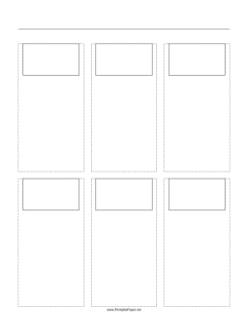 Storyboard with 3x2 grid of 16:9 (widescreen) screens on letter paper Paper