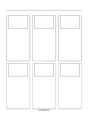 Storyboard with 3x2 grid of 3:2 (35mm photo) screens on letter paper Paper
