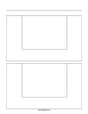 Storyboard with 1x2 grid of 4:3 (full screen) screens on letter paper Paper