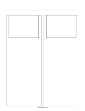 Storyboard with 2x1 grid of 4:3 (full screen) screens on letter paper Paper