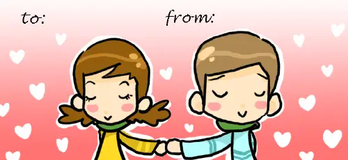 Valentines Holding Hands Paper