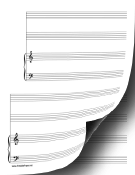 2 Systems of 2 Staves and Piano Music Paper paper