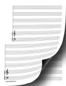 2 Systems of 4 Staves and Piano Music Paper paper