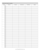 Appointment Book Weekday In Half-Hour Increments paper