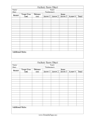 Archery Score Sheet paper