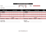 Badminton Score Sheet paper