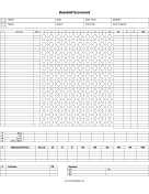 Baseball Score Sheet paper