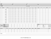 Baseball Scoresheet paper