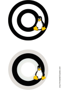 Black And White Linux CD-DVD Labels paper