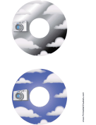 Black Blue Clouds Photography CD-DVD Labels paper