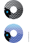 Black Blue Headphones Music CD-DVD Labels paper