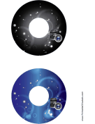 Black Blue Lenses Photography CD-DVD Labels paper