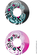 Black Pink Swirling Notes Music CD-DVD Labels paper