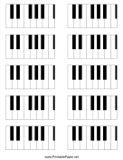 Blank Piano One Octave paper