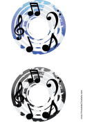 Blue Black Notes Music CD-DVD Labels paper