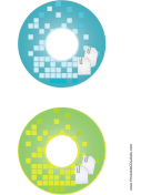 Blue Green Paperclip Backups CD-DVD Labels paper