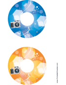 Blue Orange Camera Photography CD-DVD Labels paper