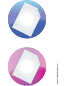 Blue Pink Large Document Backups CD-DVD Labels paper