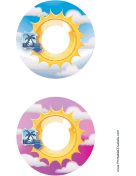 Blue Pink Sunburst Photography CD-DVD Labels paper