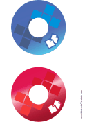 Blue Red Documents Backups CD-DVD Labels paper