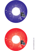 Blue Red Lenses Photography CD-DVD Labels paper