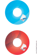 Blue Red Notepad Backups CD-DVD Labels paper
