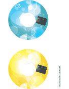 Blue Yellow Pouch Backups CD-DVD Labels paper