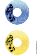 Blue Yellow Stripes Music CD-DVD Labels paper