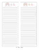 Boho Rainbow To Do List paper