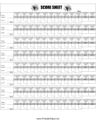 Bowling Score Sheet paper