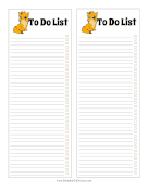 Cat To Do List paper