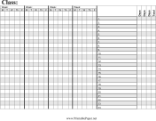 Class Attendance Paper (Horizontal) paper