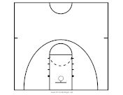 College Mens Basketball Half-Court Diagram paper