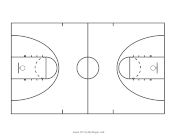 College Womens Basketball Court Diagram paper