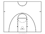 College Womens Basketball Half-Court Diagram paper