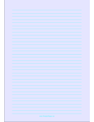 Lined Paper - Light Blue - Medium Cyan Lines - A4 paper