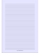 Lined Paper - Light Blue - Narrow Black Lines - A4 paper