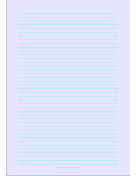 Lined Paper - Light Blue - Narrow Cyan Lines - A4 paper