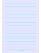 Lined Paper - Light Blue - Wide Cyan Lines - A4 paper