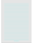 Lined Paper - Light Gray - Narrow Cyan Lines - A4 paper