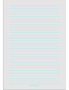 Lined Paper - Light Gray - Wide Cyan Lines - A4 paper