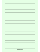 Lined Paper - Light Green - Wide Black Lines - A4 paper