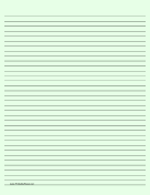 Lined Paper - Light Green - Medium Black Lines paper