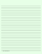 Lined Paper - Light Green - Wide Black Lines paper