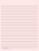 Lined Paper - Light Red - Wide Black Lines paper