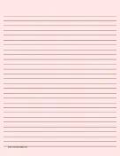 Lined Paper - Light Red - Wide Black Lines paper