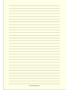 Lined Paper - Light Yellow - Wide Black Lines - A4 paper