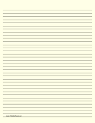 Lined Paper - Light Yellow - Medium Black Lines paper