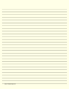 Lined Paper - Light Yellow - Wide Black Lines paper