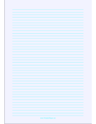 Lined Paper - Pale Blue - Narrow Cyan Lines - A4 paper